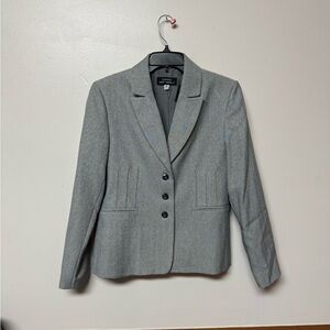 Giorgio Sant’Angelo Petite 8P Gray 3 Button Blazer Career Lined Jacket